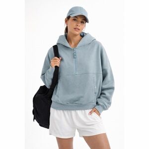 BLOGILATES Half Zip Oversized Hoodie